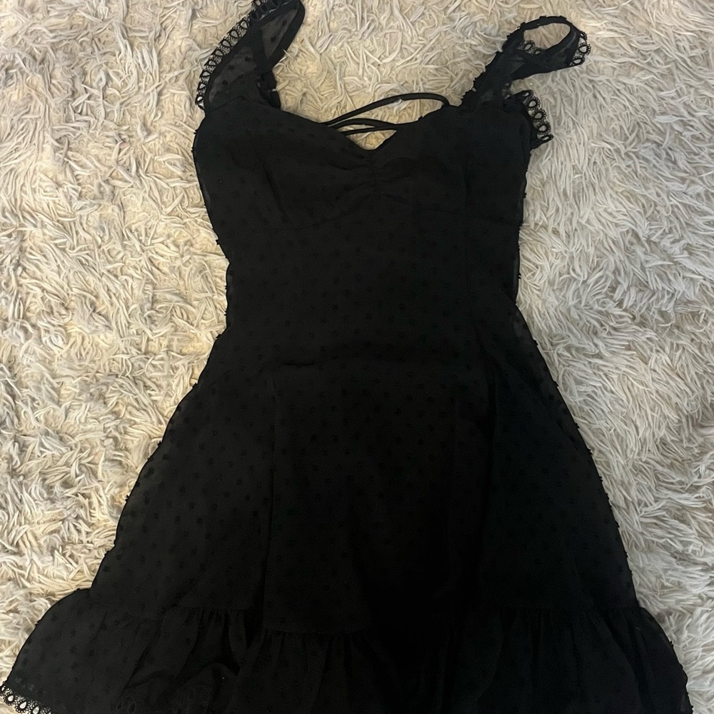Lucy in the sky black mini dress